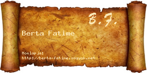 Berta Fatime névjegykártya